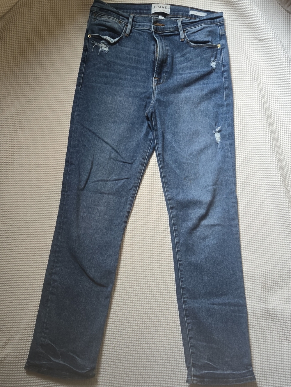 Frame Denim Jeans Womens 30 Blue Stretch Le High Straight